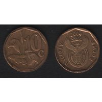Южная Африка (ЮАР) km326 10 центов 2004 год (обращ) (_брак(om1(1(2 мал.поворот ТОРГ