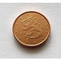 Финляндия 1 евроцент, 2008  UNC