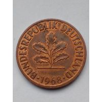 Германия 2 пфеннига 1968 D