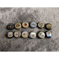 6 украінскі піўных коркаў 2010-х + дубль з акцызамі / 6 украинских пробок