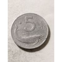 Италия 5 лир 1953
