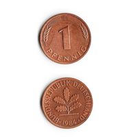 1 пфенниг Германия 1984 года(J)