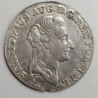 Монета 4 гроша 1787 год серебро Польша. С рубля.