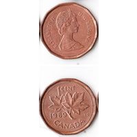 1 цент Канада 1989 года