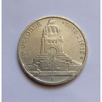 3 марки 1913г 900пр., Башня.100 лет Битве при Лейпциге. Германия. Саксония.