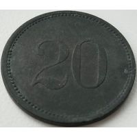 Кригсгельд. Гунценхаузен. Бавария. 20 пфеннигов. Без даты.