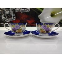 С 1 рубля!!! Сервиз чайный Глазурованное покрытие, на 2 персоны.