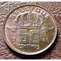 Бельгия 50 сантимов, 1980    BELGIQUE     ( 1-6-4 )