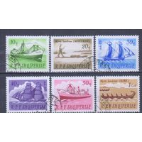 [1678] Албания 1965. Корабли.Парусники.Лодки. Гашеная серия.