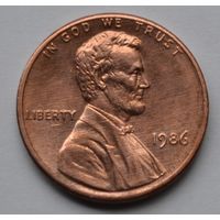США, 1 цент 1986 г.