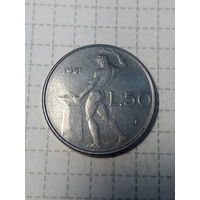 50 лир Италия  1981 год