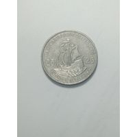 Восточные Карибы 25 центов 2002 года .
