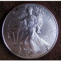 Унция серебра. Доллар США 2012. Шагающая Свобода