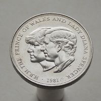 Великобритания 25 пенсов 1981 Свадьба Принца Чарльза и Леди Дианы