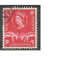 Кения Уганда и Танганьика. Королева Елизавета II. Газели. 1960г. Mi#113.