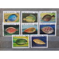 Вьетнам 1982г. Серия из 8 марок(без зубц.). Рыбы. гаш.
