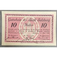 Нотгельд Австрия Зальцбург, 10 геллеров 1920 год