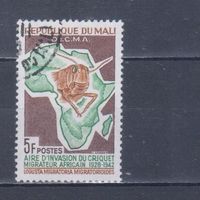 [113] Мали 1964. Фауна.Насекомые.Саранча. Гашеная марка.