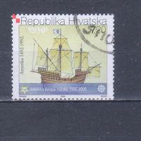 [2157] Хорватия 2005. Корабль.Парусник. Гашеная марка.