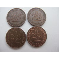 ФРГ 1 пфенниг 1975 D . F . G . J .