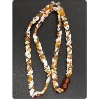 Бусы Далматин Змейка. Необычные бусы из мозаики с натуральным янтарем.