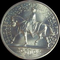 Великобритания 5 фунтов, 2002 Золотой юбилей правления Королевы Елизаветы II UNC