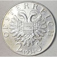 РАСПРОДАЖА!!! - АВСТРИЯ 2 шиллинга 1934 год "ЭНГЕЛЬБЕРТ ДОЛЬФУС" (серебро) - БЛЕСК!