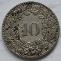 Швейцария 10 раппенов 1881 год