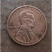 США 1 цент 2009 г., 200 лет со дня рождения Авраама Линкольна - Юность в Индиане, без отметки мд. Филадельфия,, KM# 442