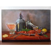 Картина маслом "Натюрморт с раками"