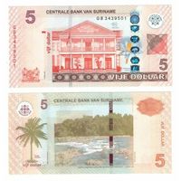 Суринам 5 гульденов образца 2012 года UNC p162b