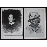 9 открыток из набора Творчество Репина(без обложки) Выпуск 1 1965