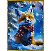 Открытка новогодняя чистая 10х15 см.