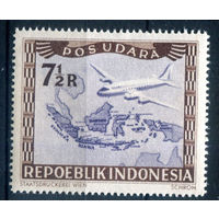 Индонезия - 1947/48г. - локальные марки, местные мотивы, авиация, авиапочта, 7 1/2 R - 1 марка - MNH [Mi 37]. #4-W2-113-A-2