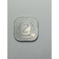 Восточные Карибы 2 цента 1995 года .