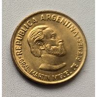 Аргентина 50 сентаво, 2000 179 лет со дня смерти генерала Мартина Мигела де Гемеса Гладкий гурт 6-2-23