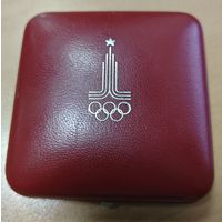 Настольная медаль участника церемоний Олимпиада-80. В коробке. Клеймо