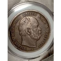 5м 1875, Пруссия, Вильгелм I, крупное серебро, хорошая! Смотрите также другие мои лоты!