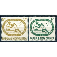 Британские колонии - Папуа Новая Гвинея - 1963г. - южнотихоокенские спортивные игры - 2 марки - полная серия, MLH, MH [Mi 50-51]. #3-WB-74-A-1