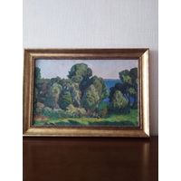 Крохолев П.С." У озера" 1969 год холст масло