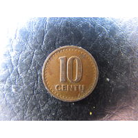 Литва. 10 центов. 1991. С 20 копеек. Распродажа коллекции. Смотрите другие лоты.
