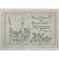 Нотгельды Австрия Регау 20 геллеров 1920 год.