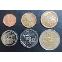 ЮАР 10, 20, 50 центов, 1, 2, 5 ранд 2023 - 2024 гг. (набор 6 монет).