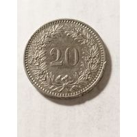 Швейцария 20 раппен 1985