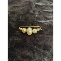 Брошь Чехословакия СССР небольшая жемчужная булавка