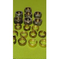 Гайки и кольца для фитингов на трубы металлопласт.