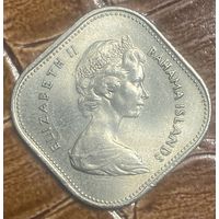 Монета 15 центов 1966 год. Багамские острова Королева Елизавета II