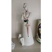 Статуэтка дама с собачкой Дулево, в идеальном состоянии