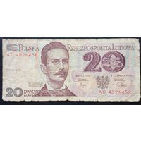 Польша 20 злотых1982 г. Р.Траугут Серия AU 4826458
