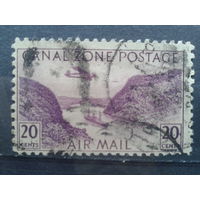 Зона Панамского канала, 1931. Авиапочта. Гравюра Панамского канала